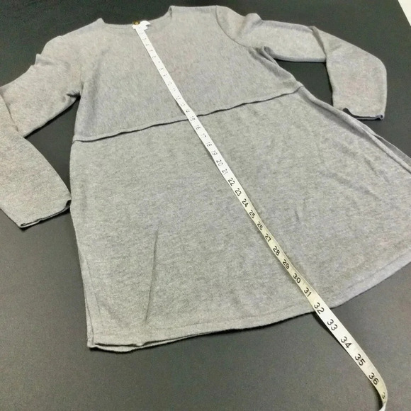 J. Jill Womens Gray Wool Blend Knit Side Slits Long Tunic Sweater Dress Medium - Picture 4 of 11